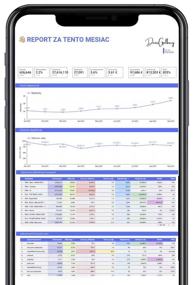 Mesačný report - ukážka